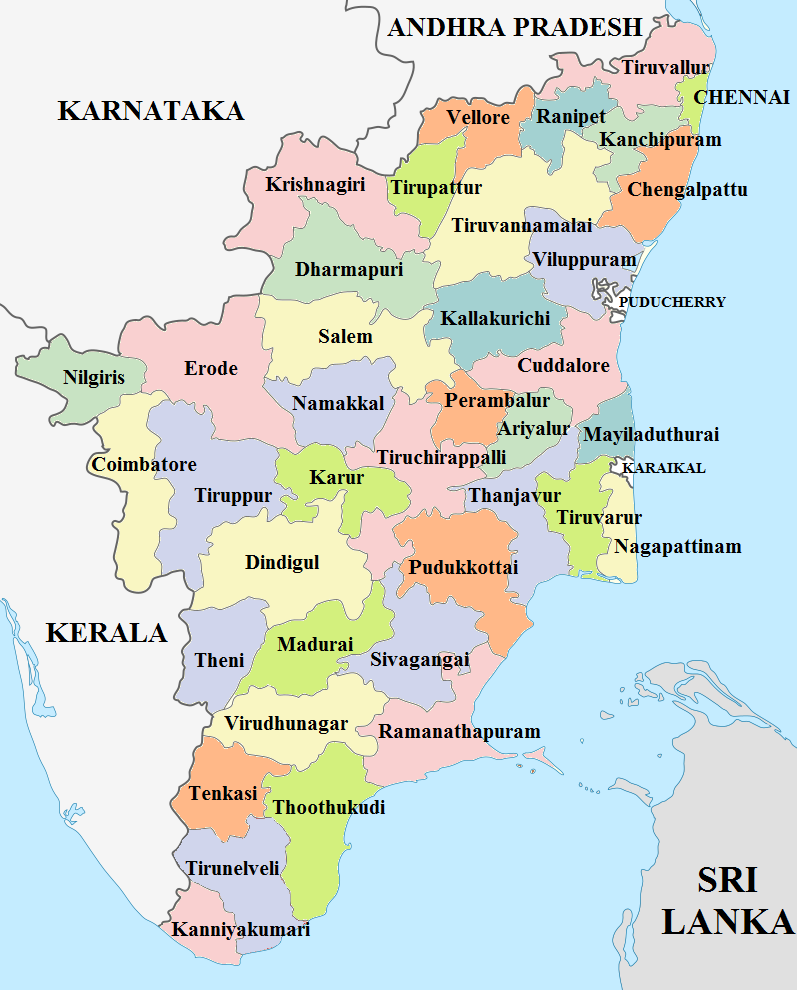 TamilNadu District Map