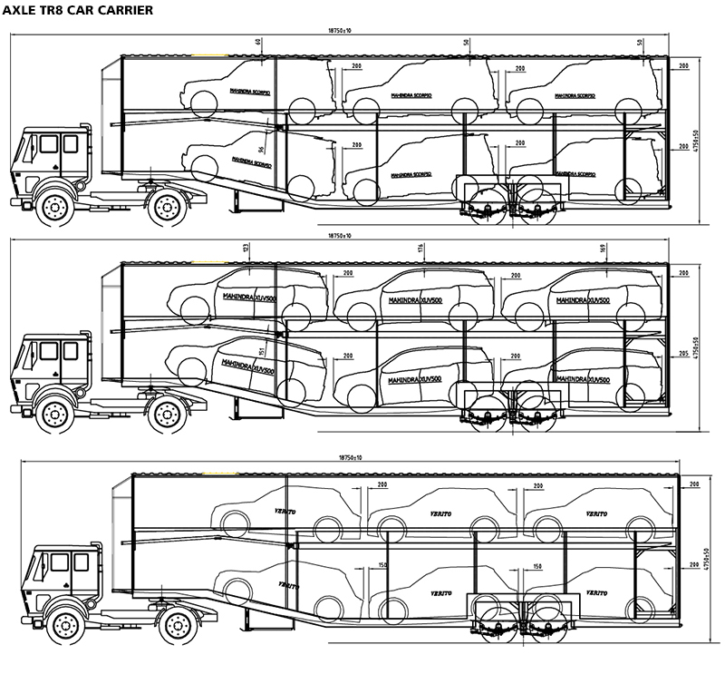 car carrier container trailer truck